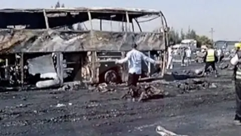 Aftermath of bus crash