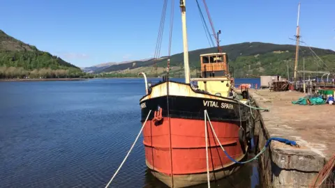 The Vital Spark docked at Inveraray Pier