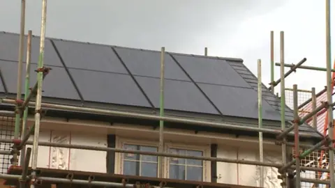 solar panels on roof