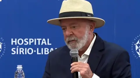 X/ President Lula Brazil's President Luiz Inácio Lula da Silva speaking at a press conference following his discharge from hospital. 