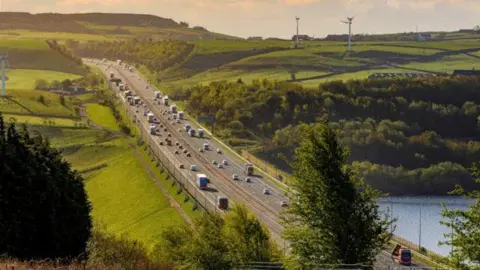 West Yorkshire Combined Authority A distance photo of the M62 near Scammonden