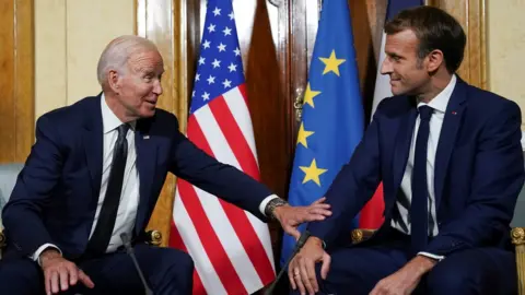 Reuters US President Joe Biden meets with French President Emmanuel Macron ahead of the G20 summit in Rome, Italy October 29, 2021