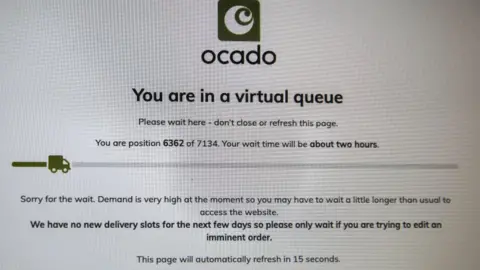 Getty Images Ocado virtual queue screenshot