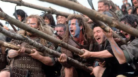 Getty Images Mel Gibson in a scene from the film 'Braveheart', 1995. (Photo by 20th Century-Fox/Getty Images)