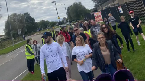 Zoe McGhee Anti-knife march through Corby