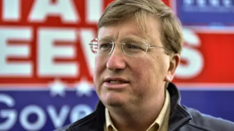 Getty Images Tate Reeves was endorsed by Donald Trump ahead of the election