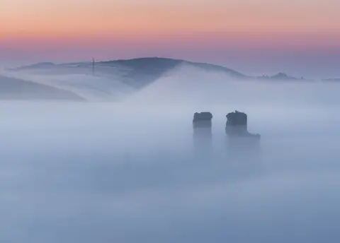 Dave Shaw Corfe Castle in the mist