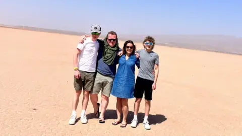 Nicki Bain Angus Bain with his parents and brother in Morocco