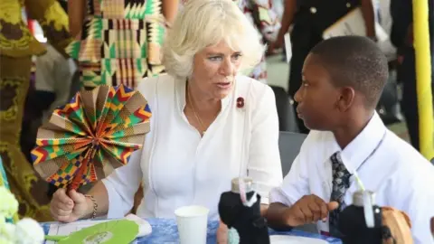 PA The Duchess of Cornwall meets students at a Commonwealth Big Lunch at the Ghana International School (G.I.S.) Junior Site, in Accra, Ghana, on day six of her trip to west Africa with the Prince of Wales.