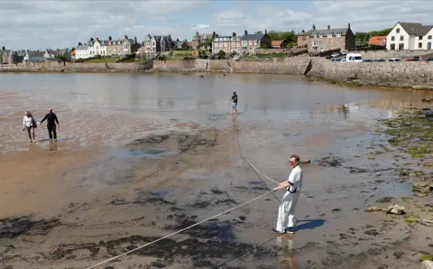 BBC Marking out the pitch