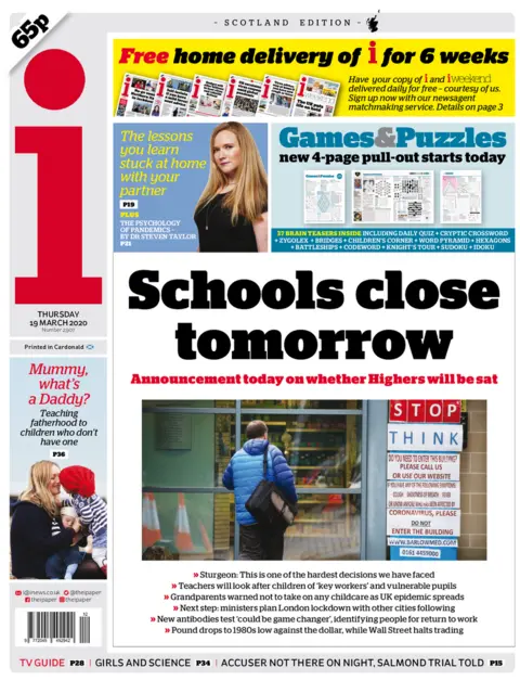 Scotland s papers School shutdown and NHS staff virus tests