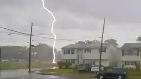 A lightning strike in New Jersey