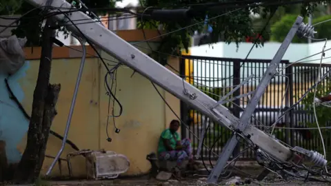 Reuters A fallen power pole in the aftermath of Hurricane Irma in Puerto Plata, Dominican Republic, September 8, 2017