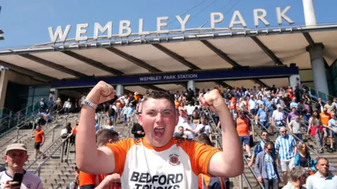 PA Wire Luton Town fan at Wembley