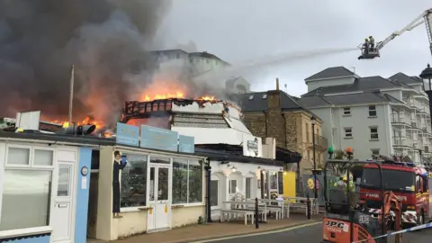 Jack Whitewood Smoke pouring from The Gaiety in Ventnor