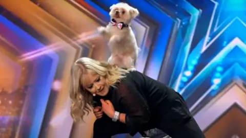 ITV NIne-year-old Trip Hazard performing with Lucy Heath