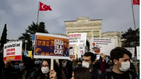 EPA A protest earlier this month at Bogazici University