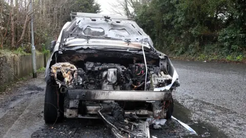 Pacemaker Scene of arson attack in Carryduff