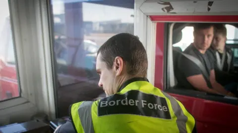 Getty Images Border Force staff checking of motorists