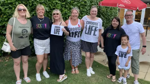 A group of George Michael fans at The Three Crown