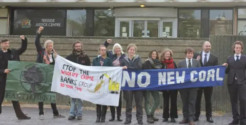 Campaign to Protect Pont Valley Defendants and supporters outside court