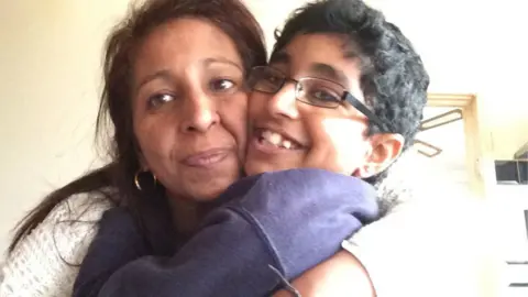 Rina Cheema Rina Cheema with her son Karanbir