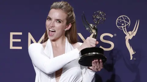 EPA Jodie Comer at the Emmys in 2019