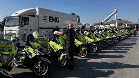 Police bikes at the Tour of Britain