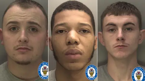 West Midlands Police Connor Moore, Nile Bennett and Regan Watters