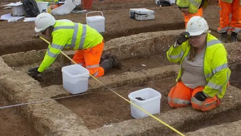 Archaeological dig as part of the construction of the A120 Little Hadham Bypass