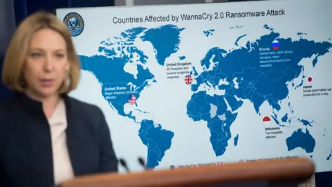 Getty Images Jeanette Manfra, chief cybersecurity official for the Department of Homeland Security (DHS), speaks about the Wannacry virus