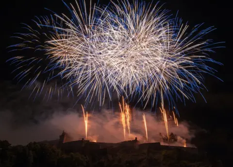 Getty Images Fireworks Edinburgh Castle