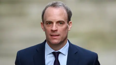 Reuters Britain's Secretary of State for Foreign affairs Dominic Raab arrives in Downing Street earlier this year
