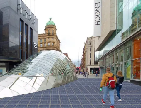 Glasgow Caledonian University Solar pavement