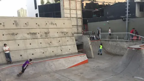 A view of a new skate park in Caracas