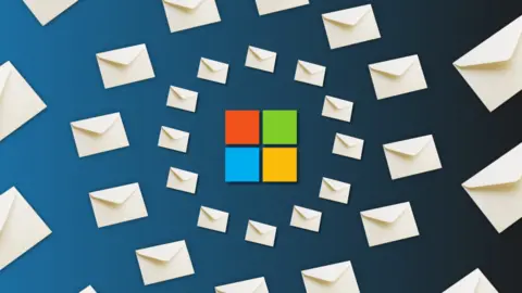 BBC / Getty Images Microsoft logo surrounded by emails