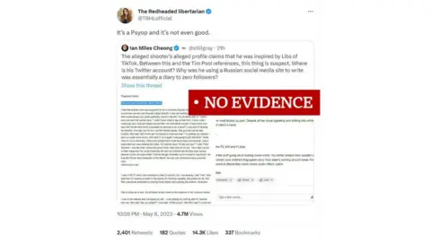 TWITTER Screenshot of viral claim on Twitter