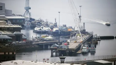 A general view of Faslane submarine base