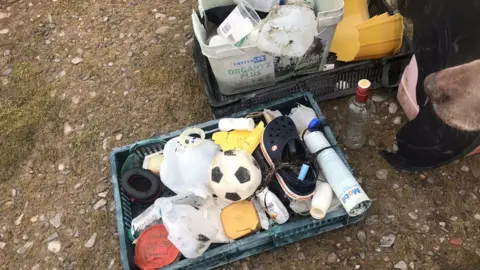Trish Brewster Rubbish from beach clean