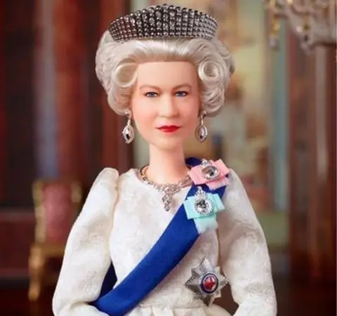 Mattel / PA Wire A close-up view of the Queen Elizabeth II barbie doll