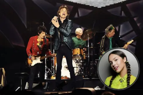 Getty Images The Rolling Stones and Olivia Rodrigo