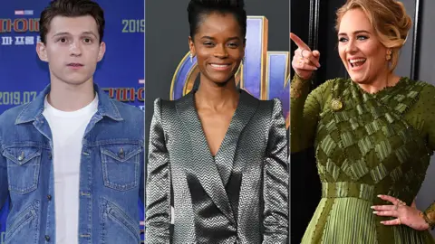 Getty Images Tom Holland, Letitia Wright, Adele