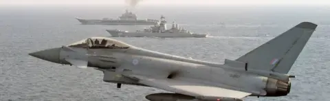 MOD RAF Typhoon escorting Russian warships