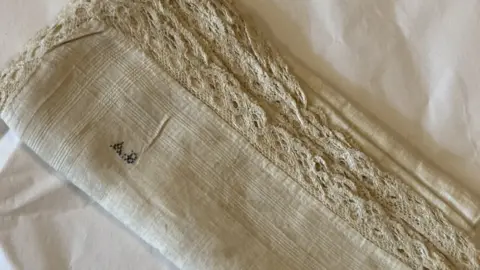 Brontë Parsonage Museum Handkerchief embroidered with the initials A.B.