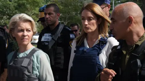 European Commission/@vonderleyen EU Commission President Ursula von der Leyen with Roberta Metsola, president of the European Parliament in Israel