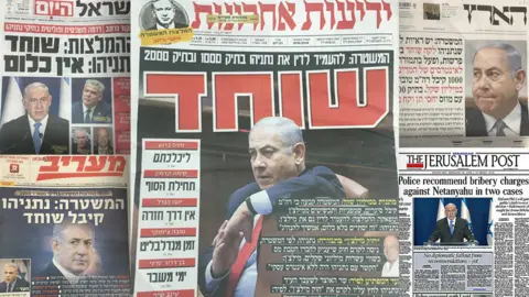 BBC Israeli newspaper front pages