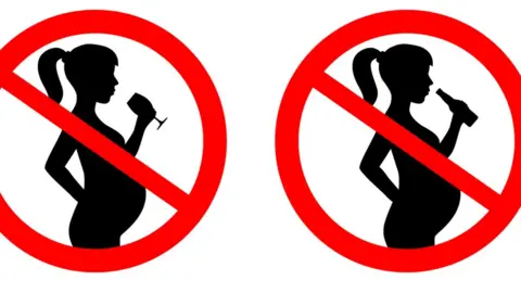 Getty Images Drinking when pregnant warning sign