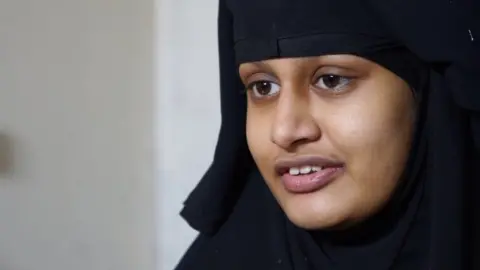 BBC Former ISIS wife Shamima Begum photographed in a Syrian refugee camp during an interview with BBC Middle East Correspondent Quentin Sommerville.