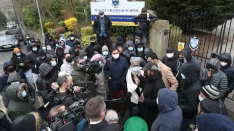 PA Media Protest at Batley Grammar School