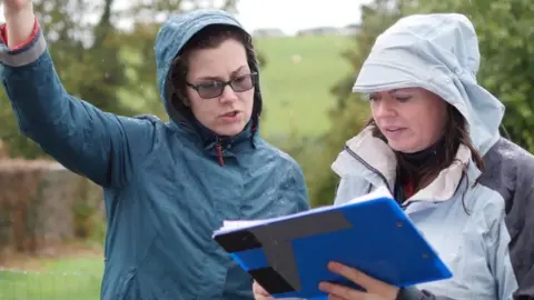 Flood risk consultant Caroline Murray and Jane Moon